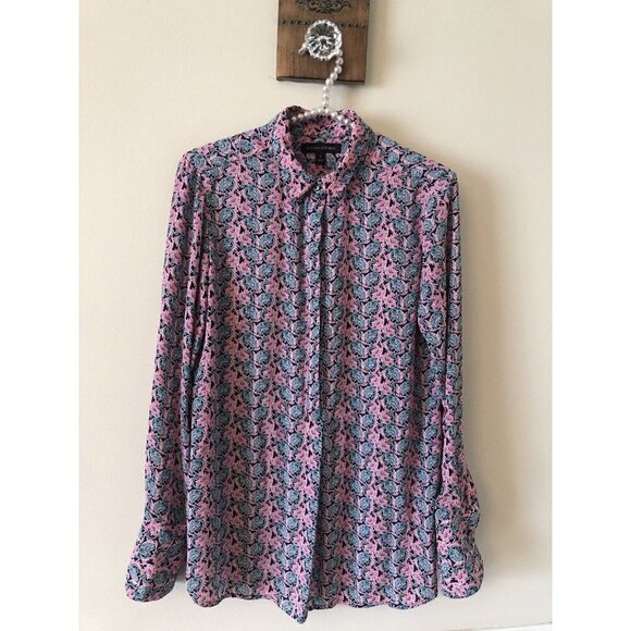 Banana Republic Tops - Banana Republic Womens Size S Pink Green Floral Blouse Long Sleeve